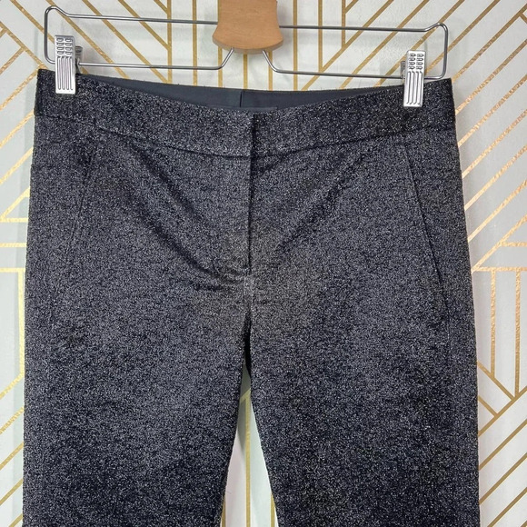 Alexander Wang Drainpipe Pants Skinny Stretch Glitter Metallic Black‎ Size 0 - Picture 3 of 12